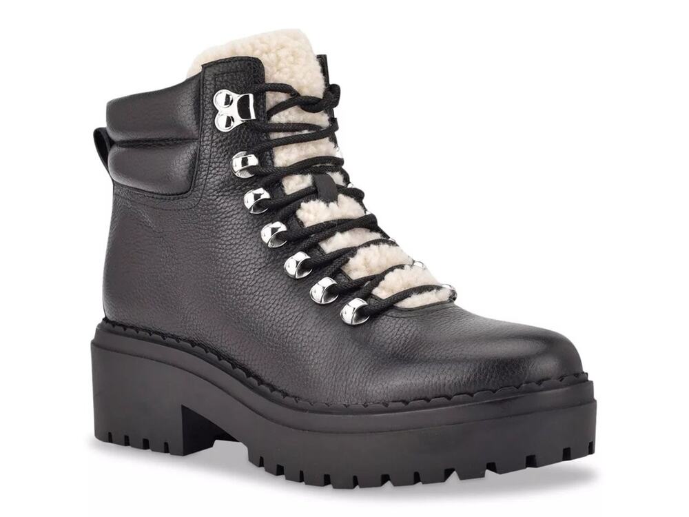 Marc Fisher Nairy Hiking Boots Women's Size 10 Black Leather